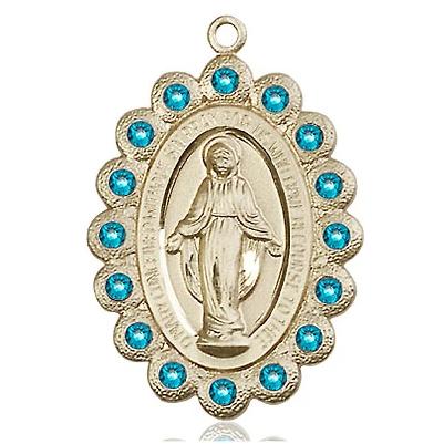 Miraculous Medal Necklace - 14K Gold Filled - 1-1/8 Inch Tall by 3/4 Inch Wide with 18" Chain
