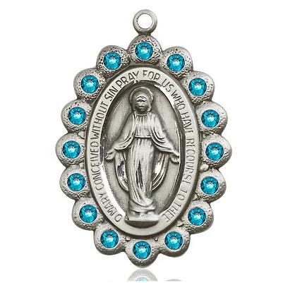 Miraculous Medal - Pewter - 1-1/8 Inch Tall by 3/4 Inch Wide