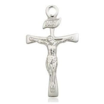 Maltese Crucifix Medal - Sterling Silver - 7/8 Inch Tall x 1/2 Inch Wide