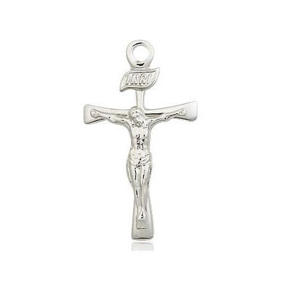 Maltese Crucifix Medal Necklace - Sterling Silver - 7/8 Inch Tall x 1/2 Inch Wide with 18" Chain