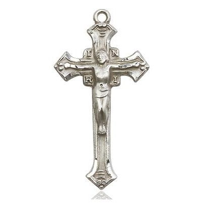 Crucifix Medal - Sterling Silver - 1-1/8 Inch Tall x 5/8 Inch Wide