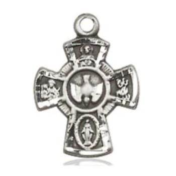 5 Way Medal - Sterling Silver - 5/8 Inch Tall x 3/8 Inch Wide