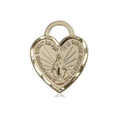 Miraculous Medal Necklace - 14K Gold Filled - 3/4 Inch Tall by 5/8 Inch Wide with 18" Chain