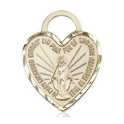 Miraculous Medal Necklace - 14K Gold Filled - 1 Inch Tall by 3/4 Inch Wide with 24" Chain