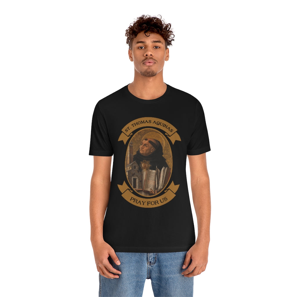 St. Thomas Aquinas Pray For Us Catholic T-Shirt – Christian Catholic Shop