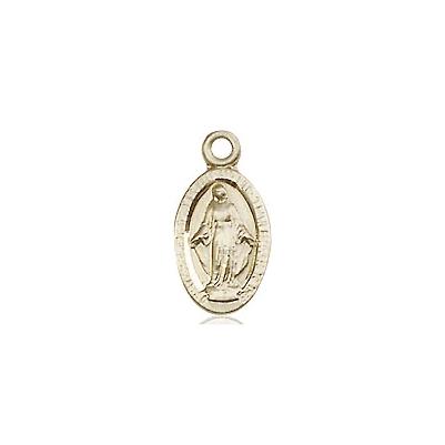Miraculous Medal Necklace - 14K Gold Filled - 1/2 Inch Tall by 1/4 Inch Wide with 18" Chain