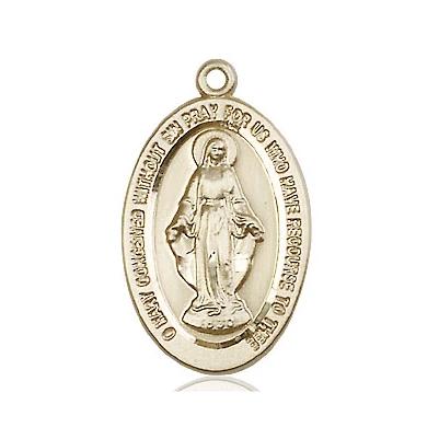 Miraculous Medal - 14K Gold Filled - 7/8 Inch Tall by 1/2 Inch Wide