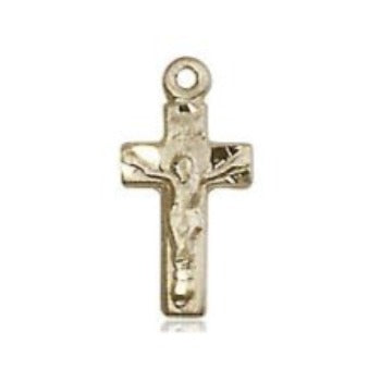 Crucifix Medal - 14K Gold - 1/2 Inch Tall x 1/4 Inch Wide