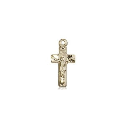 Crucifix Medal Necklace - 14K Gold - 1/2 Inch Tall x 1/4 Inch Wide with 24" Chain