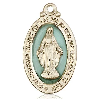 Miraculous Medal - 14K Gold Filled - 1-1/8 Inch Tall by 5/8 Inch Wide