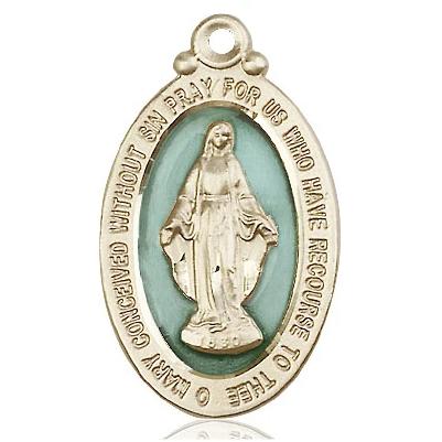 Miraculous Medal Necklace - 14K Gold Filled - 1-1/8 Inch Tall by 5/8 Inch Wide with 24" Chain