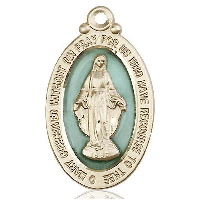 Miraculous Medal Necklace - 14K Gold Filled - 1-1/8 Inch Tall by 5/8 Inch Wide with 18" Chain