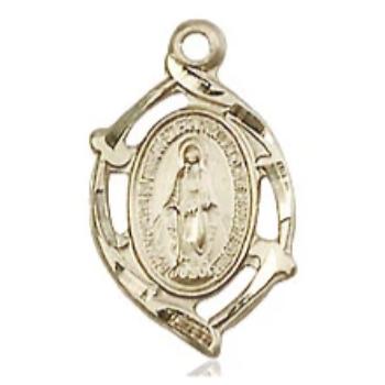 Miraculous Medal - 14K Gold Filled - 5/8 Inch Tall by 3/8 Inch Wide