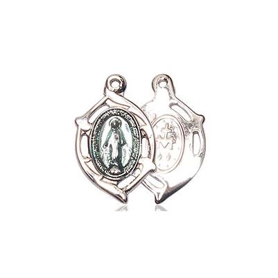 Miraculous Medal - Sterling Silver - 5/8 Inch Tall by 3/8 Inch Wide