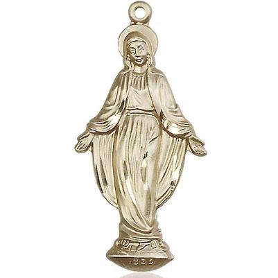 Miraculous Medal - 14K Gold Filled - 1-3/8 Inch Tall by 5/8 Inch Wide