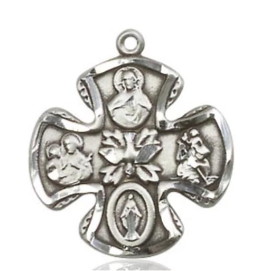 5 Way Medal - Pewter - 3/4 Inch Tall by 3/4 Inch Wide