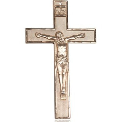 Crucifix Medal Necklace - 14K Gold - 3 Inch Tall x 1-3/4 Inch Wide with 18" Chain