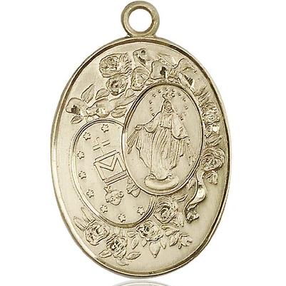 Miraculous Medal - 14K Gold Filled - 1-3/8 Inch Tall by 7/8 Inch Wide