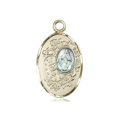 Miraculous Medal Necklace - 14K Gold Filled - 7/8 Inch Tall by 1/2 Inch Wide with 18" Chain