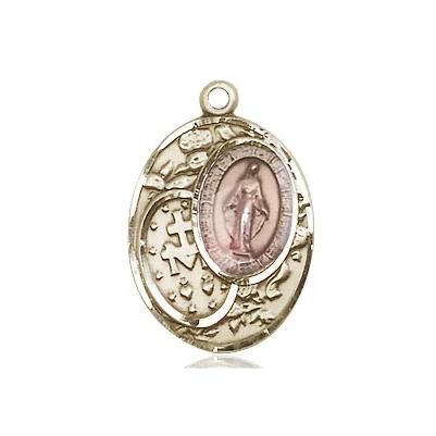 Miraculous Medal Necklace - 14K Gold Filled - 3/4 Inch Tall by 1/2 Inch Wide with 18" Chain
