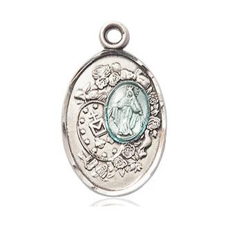 Miraculous Medal - Sterling Silver - 3/4 Inch Tall by 1/2 Inch Wide