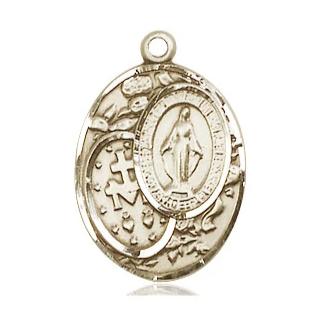 Miraculous Medal - 14K Gold - 3/4 Inch Tall by 1/2 Inch Wide