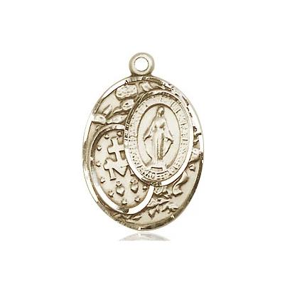 Miraculous Medal Necklace - 14K Gold Filled - 3/4 Inch Tall by 1/2 Inch Wide with 18" Chain