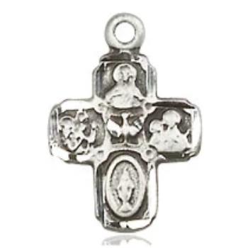 4 Way Medal - Pewter - 5/8 Inch Tall x 3/8 Inch Wide