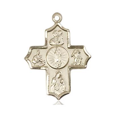 5 Way Medal - 14K Gold - 1 Inch Tall x 3/4 Inch Wide