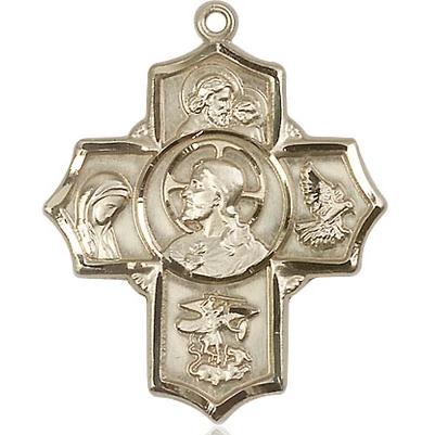 5 Way Medal - 14K Gold - 1-1/4 Inch Tall x 1 Inch Wide