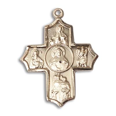 5 Way Medal - 14K Gold Filled - 7/8 Inch Tall x 3/4 Inch Wide