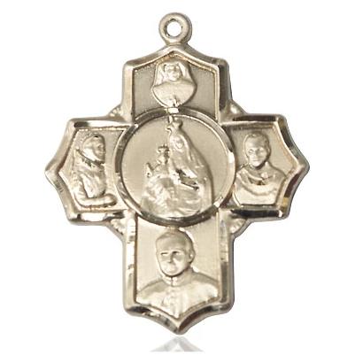 4 Way Medal - 14K Gold - 1-1/8 Inch Tall x 1 Inch Wide
