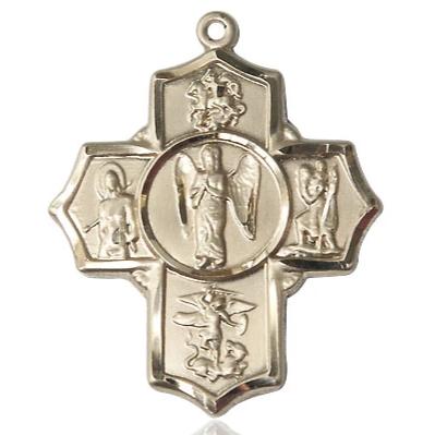 4 Way Medal - 14K Gold - 1-3/8 Inch Tall x 1-1/8 Inch Wide