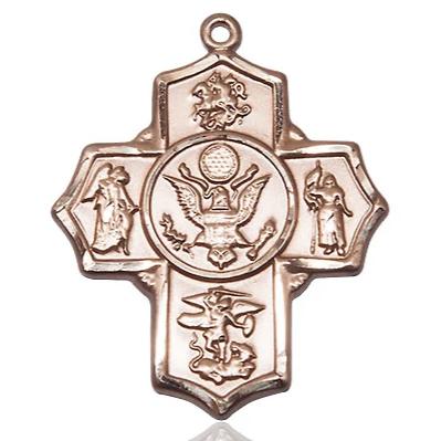 5-Way Army Medal - 14K Gold - 1-1/4 Inch Tall x 1 Inch Wide