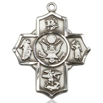 5-Way Army Medal - Pewter - 1-1/4 Inch Tall x 1 Inch Wide