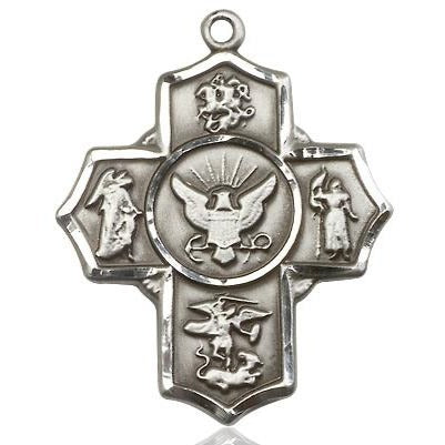 5-Way Navy Medal - Pewter - 1-1/4 Inch Tall x 1 Inch Wide