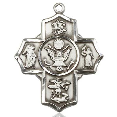 5-Way Army Navy Medal - Sterling Silver - 1-1/4 Inch Tall x 1 Inch Wide