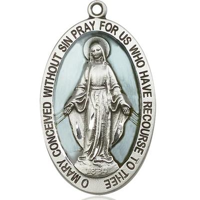 Miraculous Medal - Sterling Silver - 1-5/8 Inch Tall by 1 Inch Wide