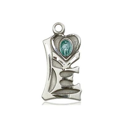 Miraculous Medal Necklace - Sterling Silver - 3/4 Inch Tall by 3/8 Inch Wide with 18" Chain