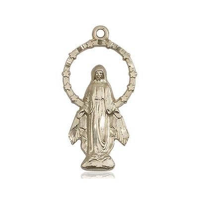 Miraculous Medal Necklace - 14K Gold Filled - 7/8 Inch Tall by 1/2 Inch Wide with 24" Chain