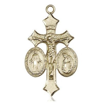 Jesus, Mary, Our Lady of La Salette Medal - 14K Gold Filled - 1-1/8 Inch Tall x 5/8 Inch Wide