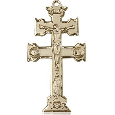 Caravaca Crucifix Medal - 14K Gold Filled - 2 Inch Tall x 1 Inch Wide