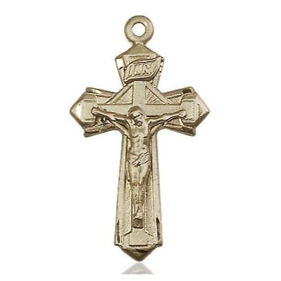 Crucifix Medal - 14K Gold - 1-1/8 Inch Tall x 5/8 Inch Wide
