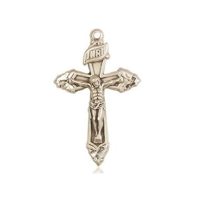 Crucifix Medal Necklace - 14K Gold Filled - 7/8 Inch Tall x 1/2 Inch Wide with 18" Chain
