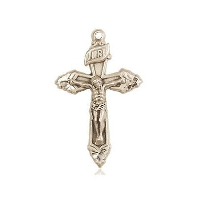 Crucifix Medal Necklace - 14K Gold - 7/8 Inch Tall x 1/2 Inch Wide with 18" Chain