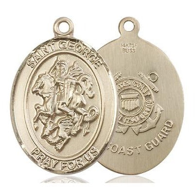St. George Coast Guard Medal - 14K Gold Filled - 1 Inch Tall x 3/4 Inch Wide