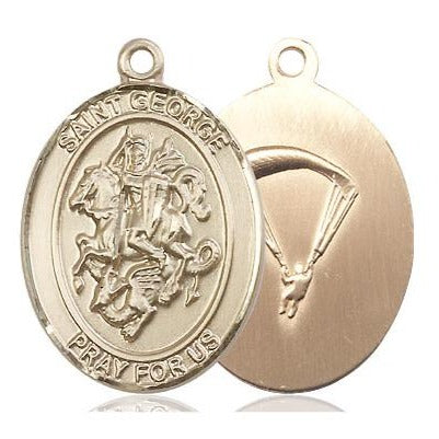 St. George Paratrooper Medal - 14K Gold - 1 Inch Tall x 3/4 Inch Wide