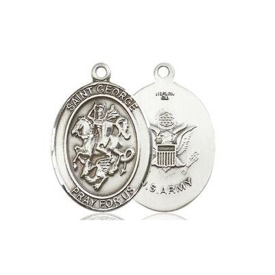 St. George Army Medal - Sterling Silver - 3/4 Inch Tall x 1/2 Inch Wide