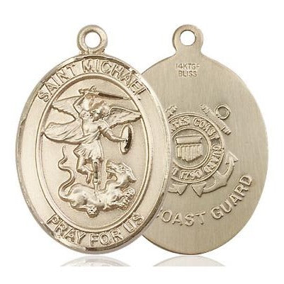 St. Michael Coast Guard Medal - 14K Gold Filled - 1 Inch Tall x 3/4 Inch Wide