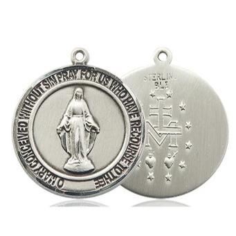 Miraculous Medal - Pewter - 1 Inch Tall by 7/8 Inch Wide